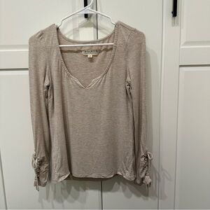 Aritzia Beige Long Sleeve Top